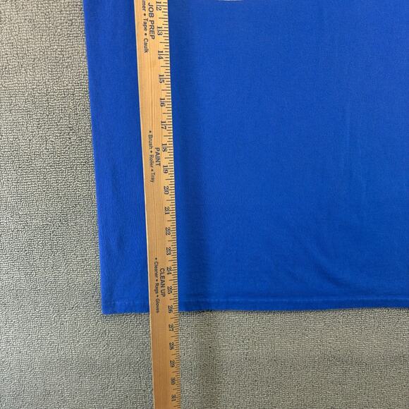 Natty Light Shirt Men's Medium Blue Short Sleeve Beer Shirt College Distressed - Picture 5 of 8